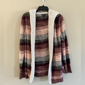 Rue21 Multicolor Striped Hooded Cardigan